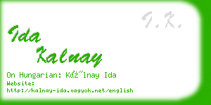 ida kalnay business card